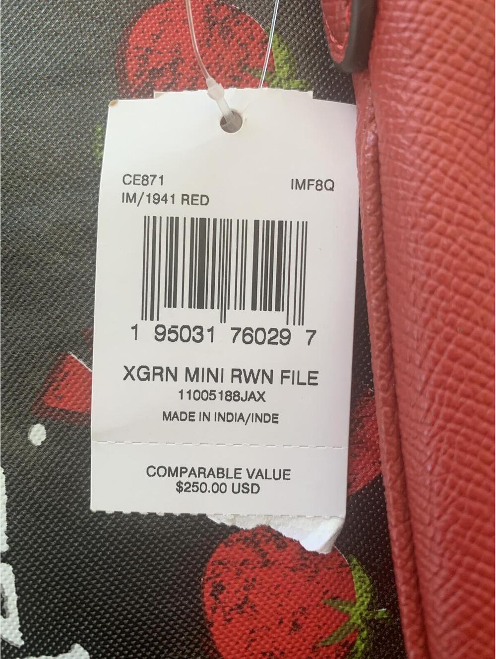 Coach XGRN Mini RWN File Crossbody Bag Red - Picture 2 of 7